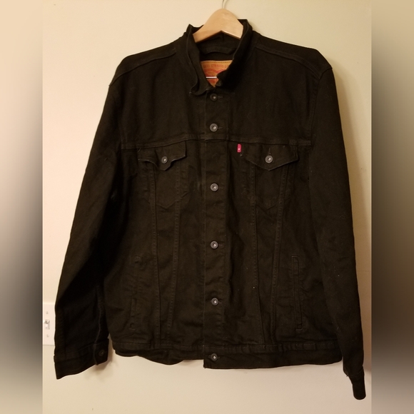 Men’s Levi’s Black Denim Trucker Jacket XXL - Picture 4 of 9